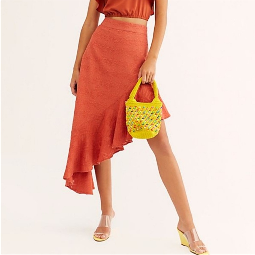 FreePeople Serena textured asymmetric ruffle skirt